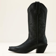 Round Up Collins D Toe Western Boot Women - SUPPLE BLACK