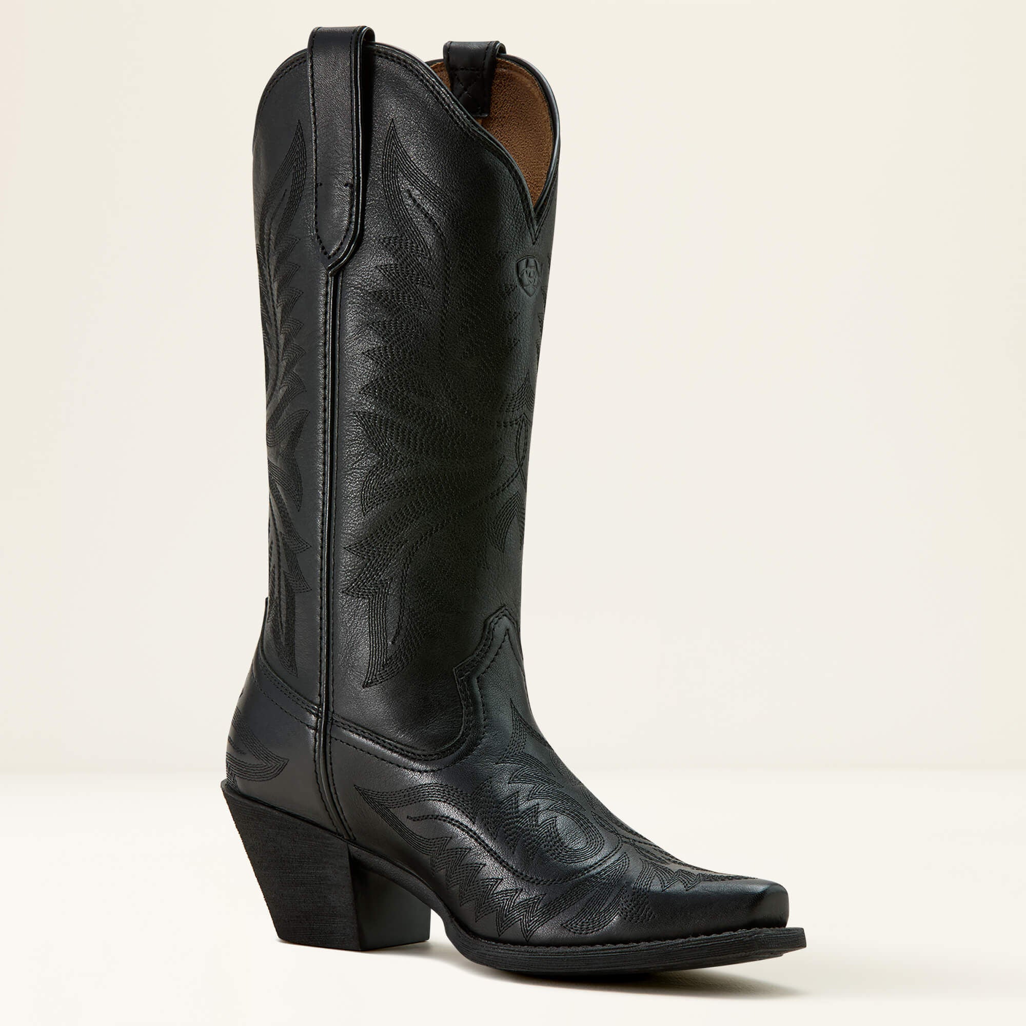 Round Up Collins D Toe Western Boot Women - SUPPLE BLACK
