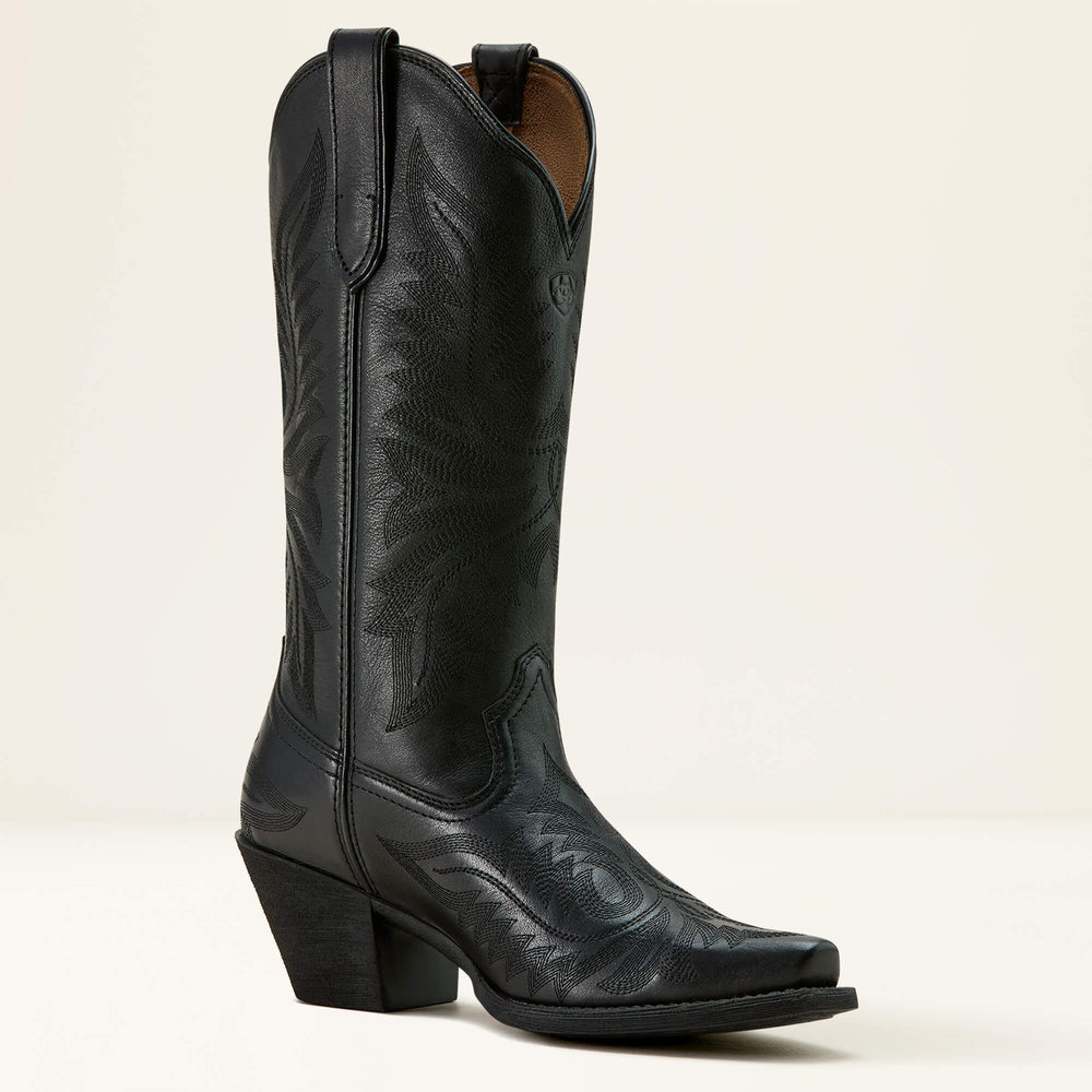 Round Up Collins D Toe Western Boot Women - SUPPLE BLACK