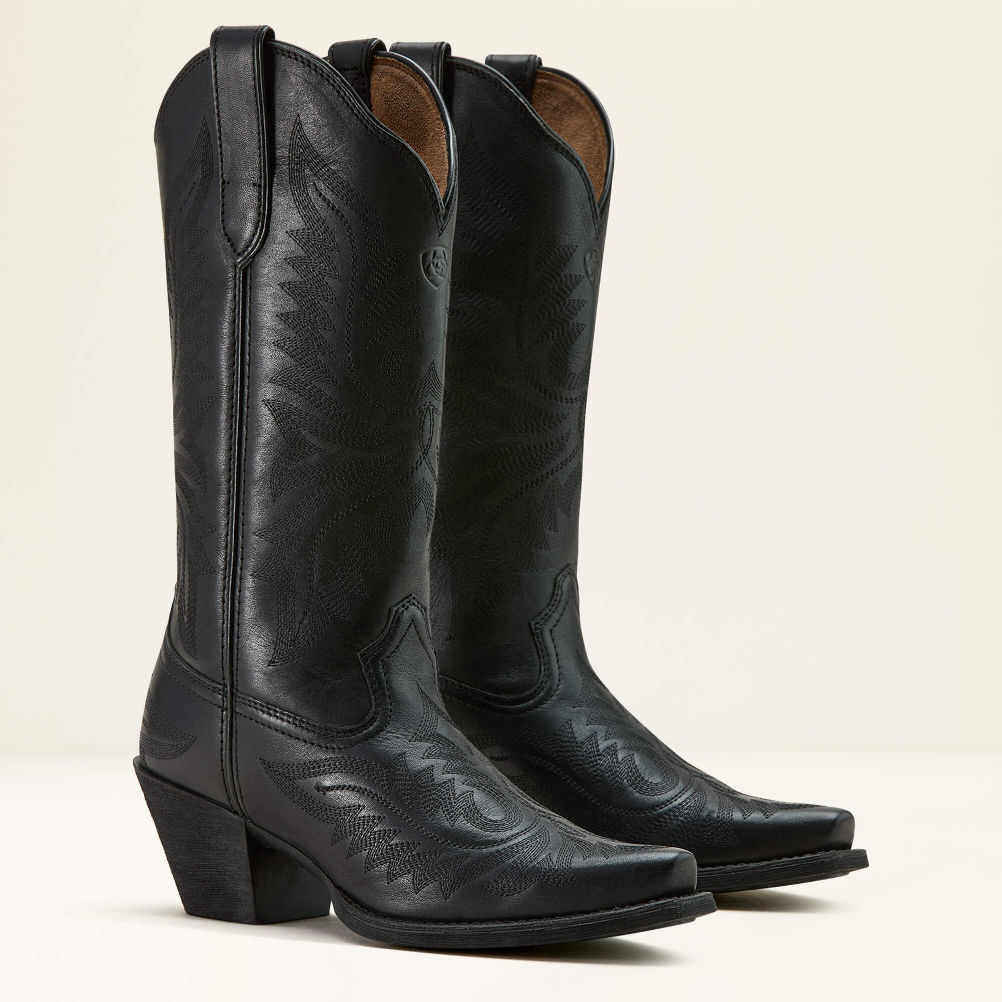 Round Up Collins D Toe Western Boot Women - SUPPLE BLACK