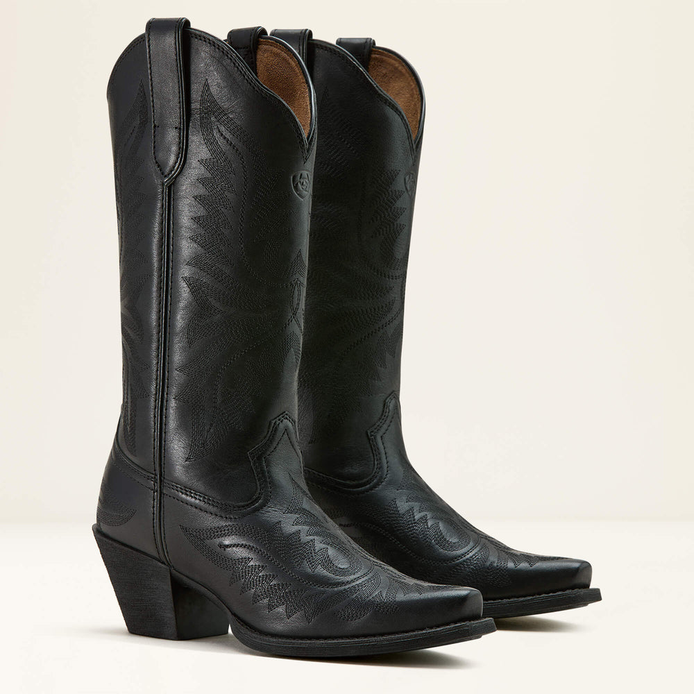 Round Up Collins D Toe Western Boot Women - SUPPLE BLACK
