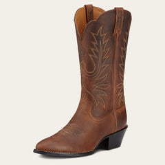 Heritage R Toe Western Boot Women - DISTRESSED BROWN