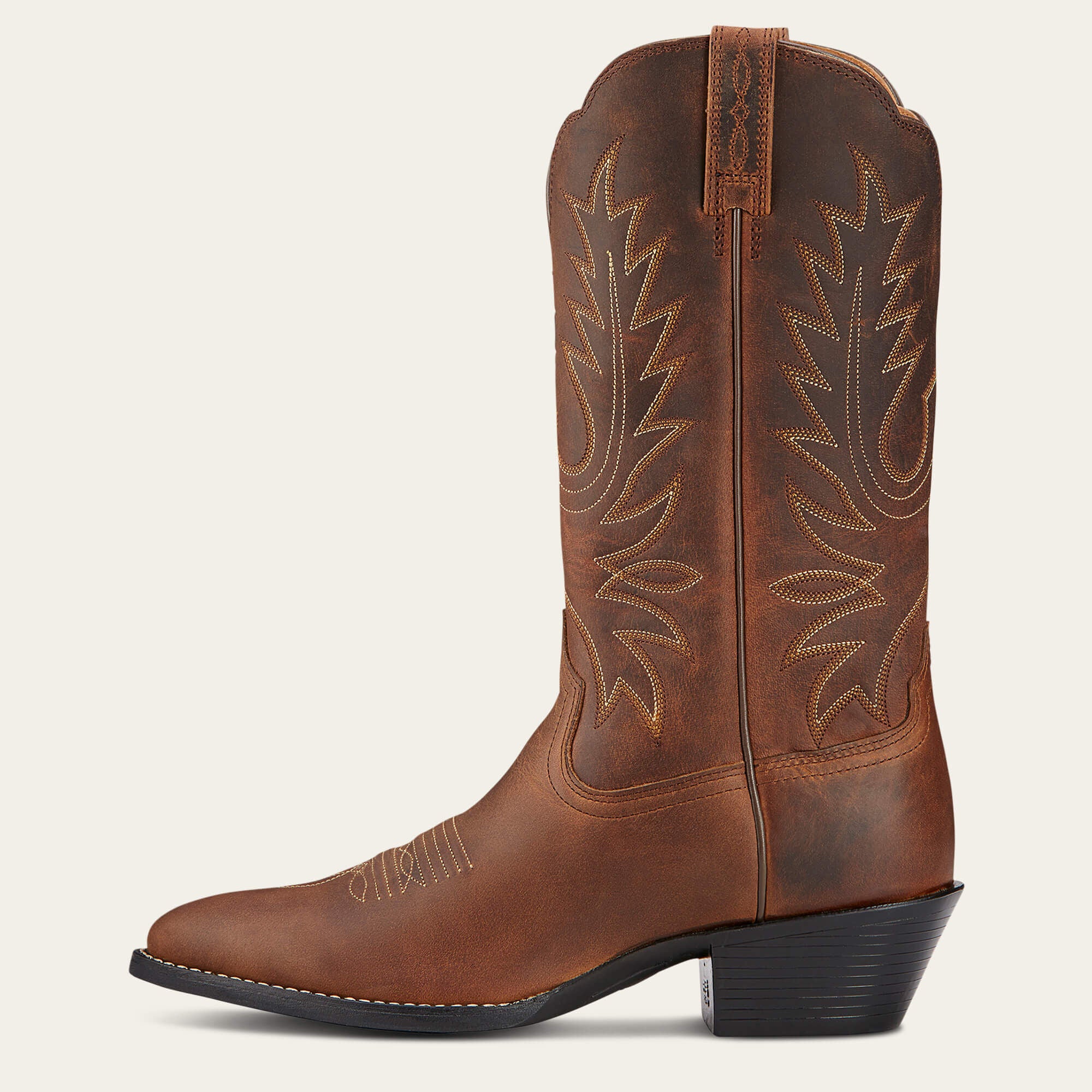 Heritage R Toe Western Boot Women - DISTRESSED BROWN
