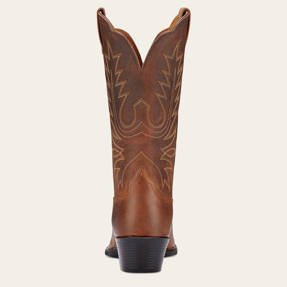 Heritage R Toe Western Boot Women - DISTRESSED BROWN