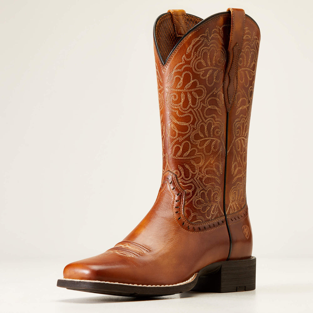 Round Up Remuda Wide Square Toe Western Boot Women - NATURALLY RICH