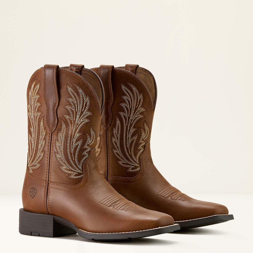 Round Up Filly Wide Square Toe Western Boot Women - SORREL CRUNCH