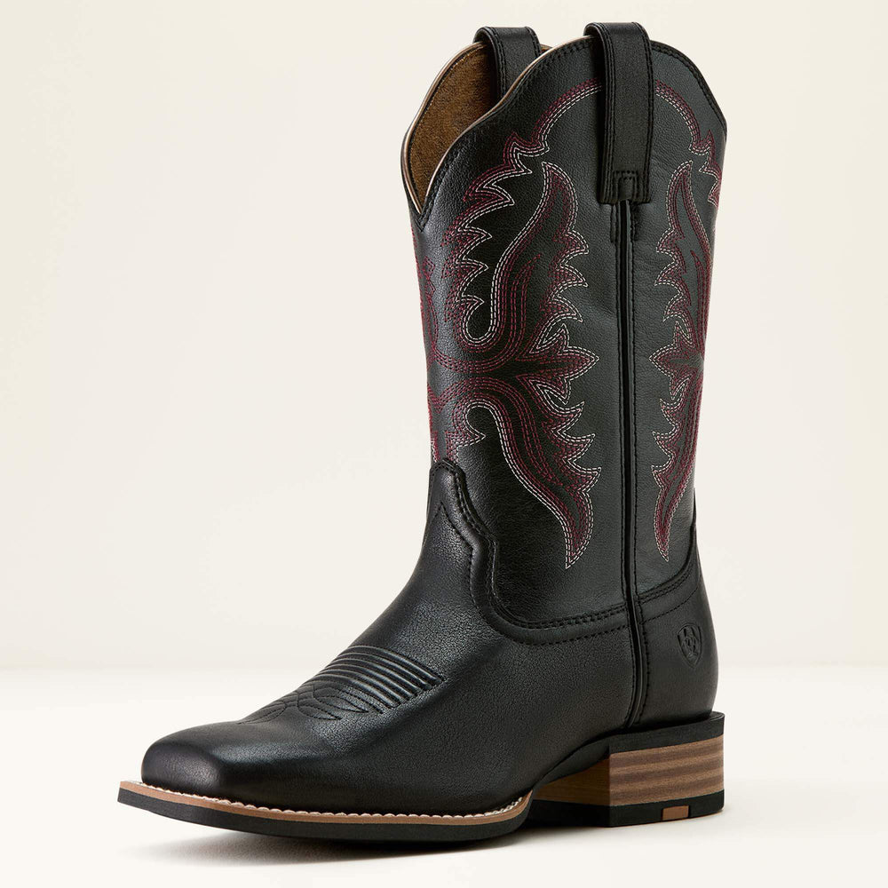 Olena Wide Square Toe Western Boot Women - OBSIDIAN