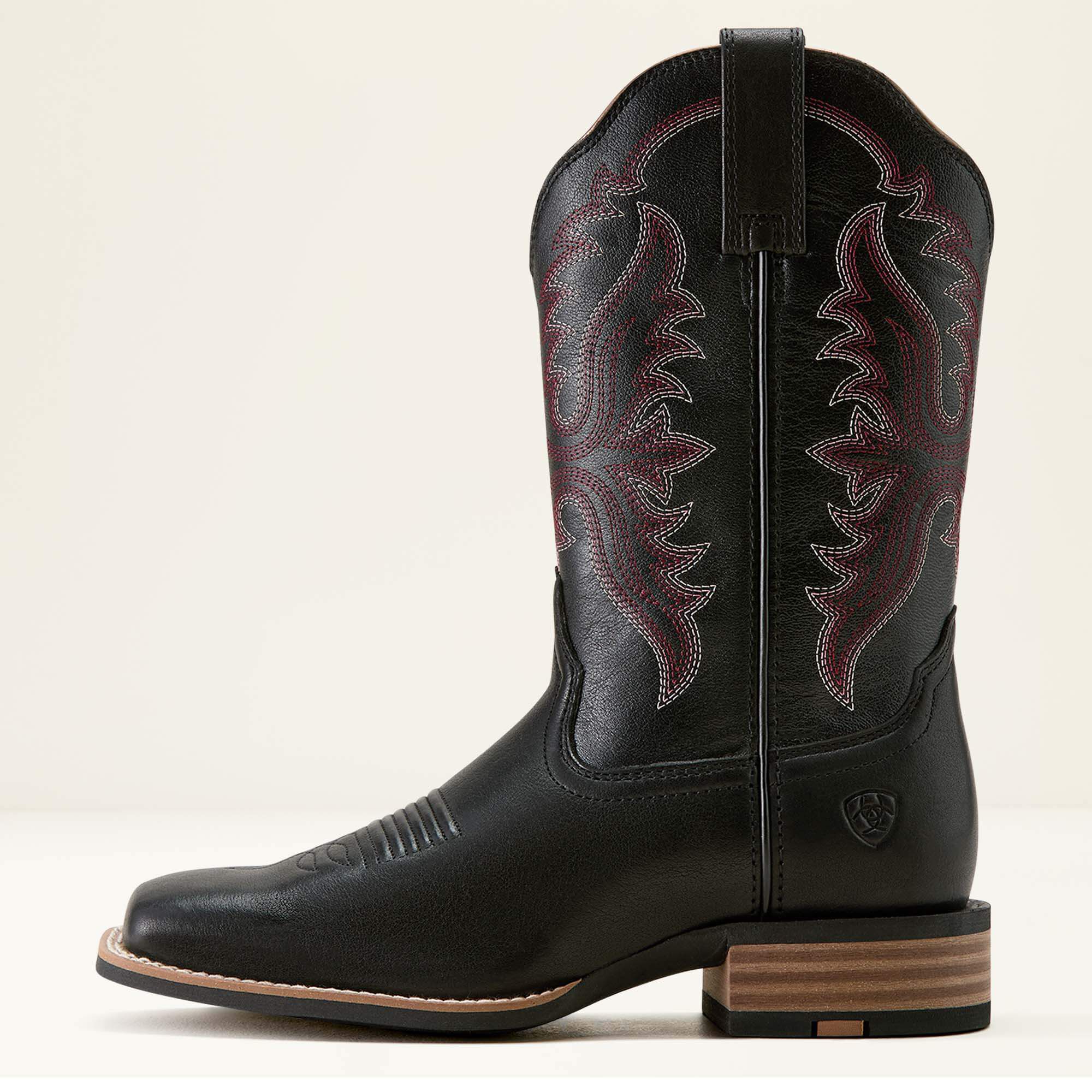 Olena Wide Square Toe Western Boot Women - OBSIDIAN