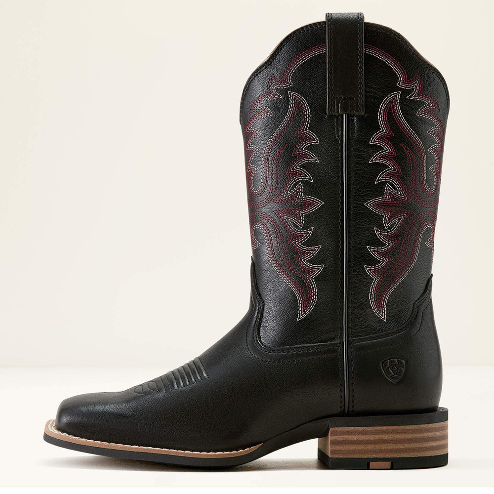 Olena Wide Square Toe Western Boot Women - OBSIDIAN