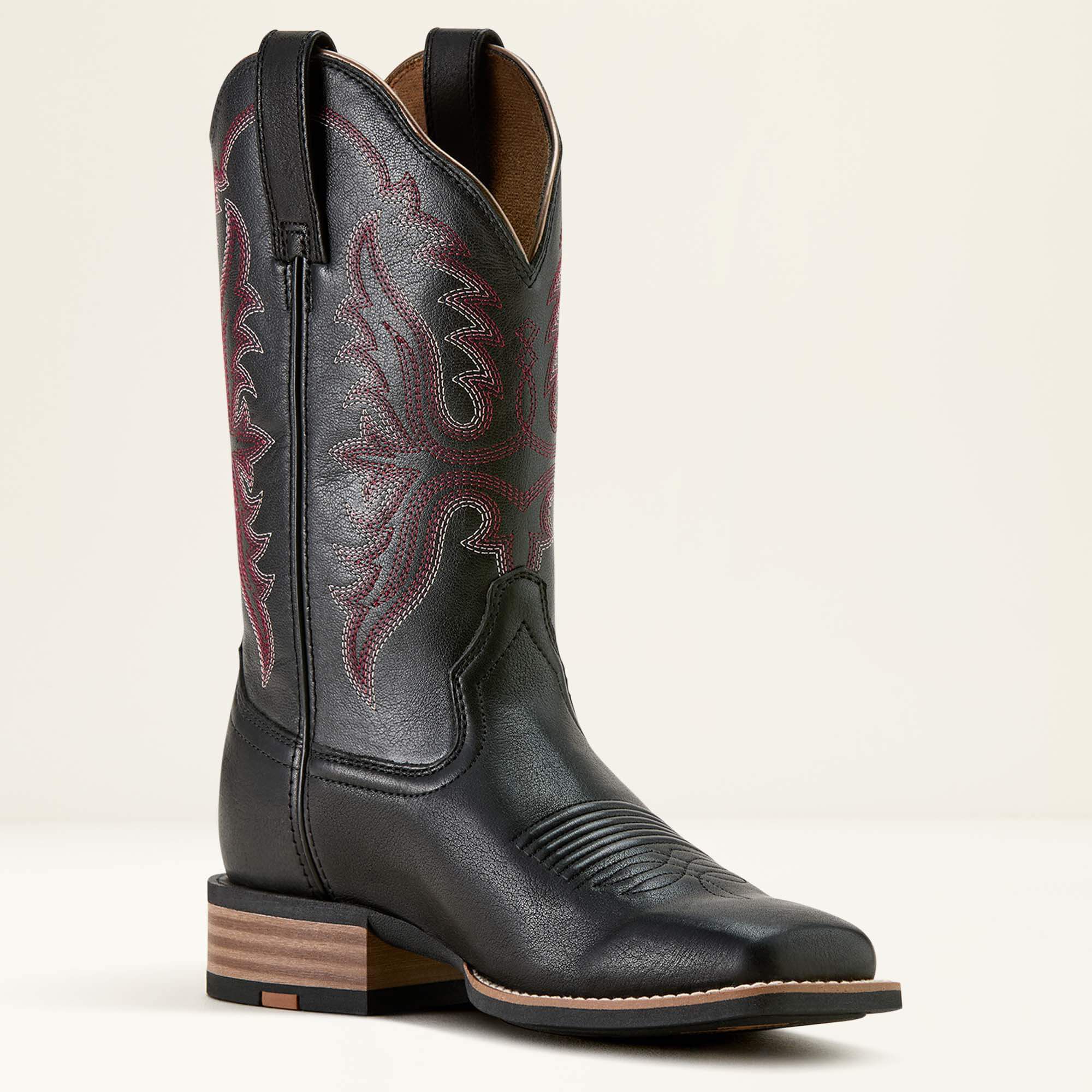 Olena Wide Square Toe Western Boot Women - OBSIDIAN