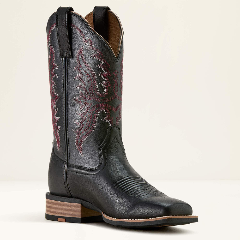 Olena Wide Square Toe Western Boot Women - OBSIDIAN