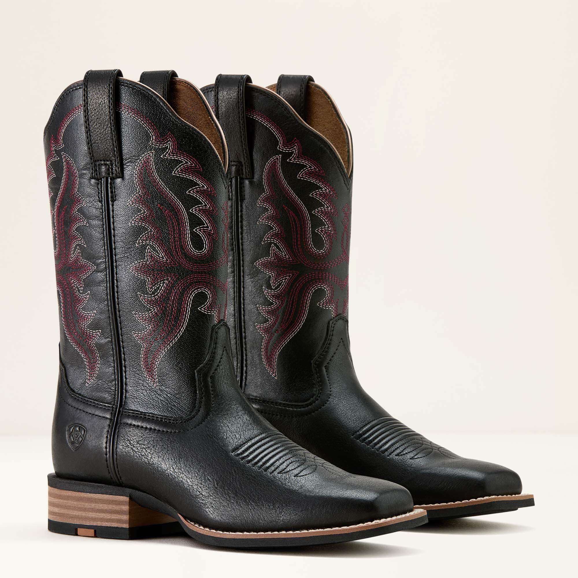 Olena Wide Square Toe Western Boot Women - OBSIDIAN