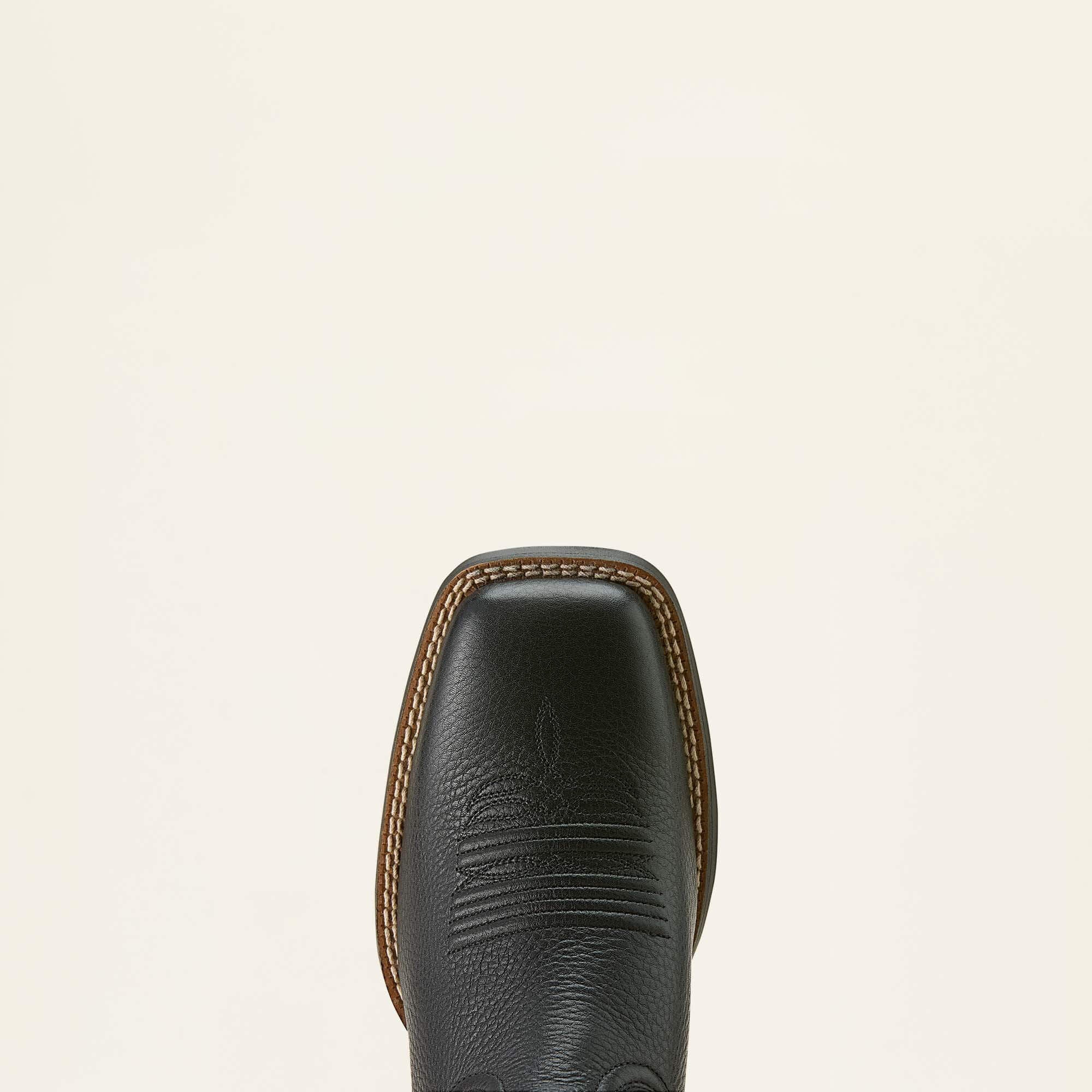 Round Up Filly Wide Square Toe Western Boot Women - BLACK DEERTAN/BLOOD RED