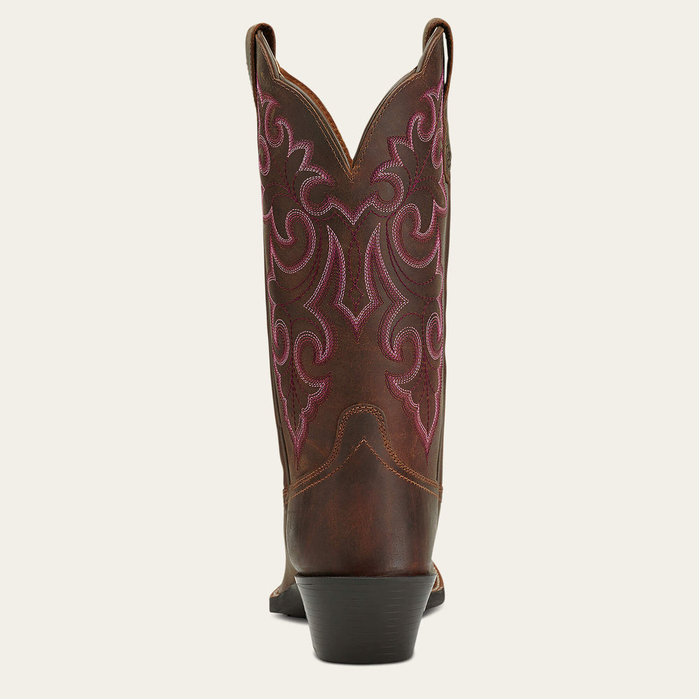Round Up Square Toe Western Boot Women - POWDER BROWN