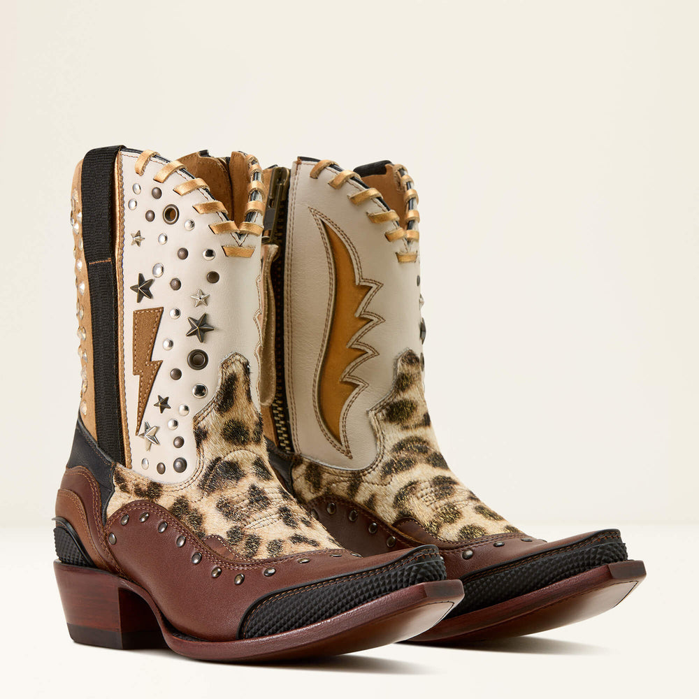 Superstarz X Toe Western Boot Women - GOLDEN HOUR/GILDED LEOPARD HAIR ON