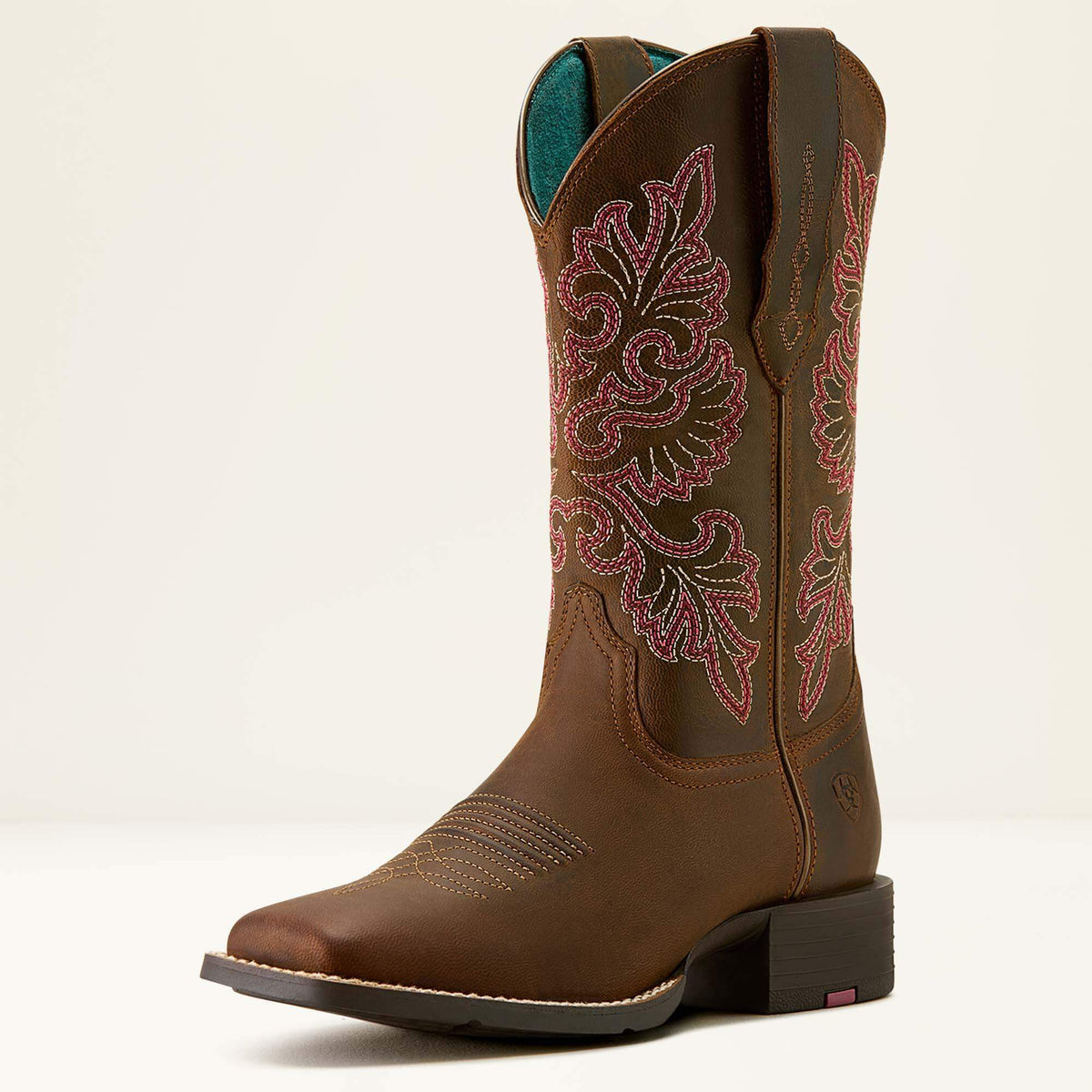 Round Up StretchFit Wide Square Toe Western Boot Women - SASSY BROWN