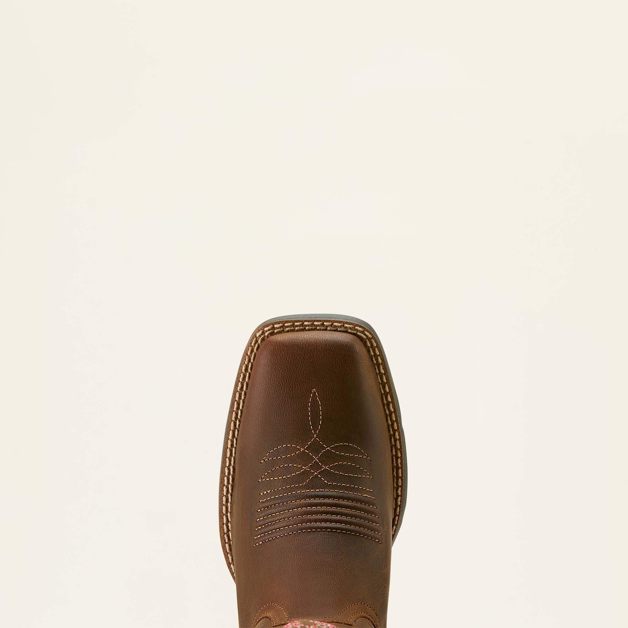 Round Up StretchFit Wide Square Toe Western Boot Women - SASSY BROWN