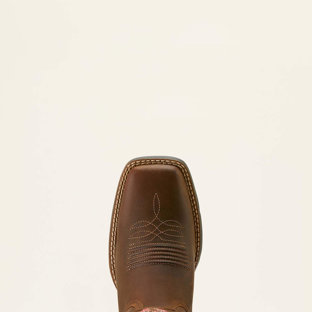 Round Up StretchFit Wide Square Toe Western Boot Women - SASSY BROWN