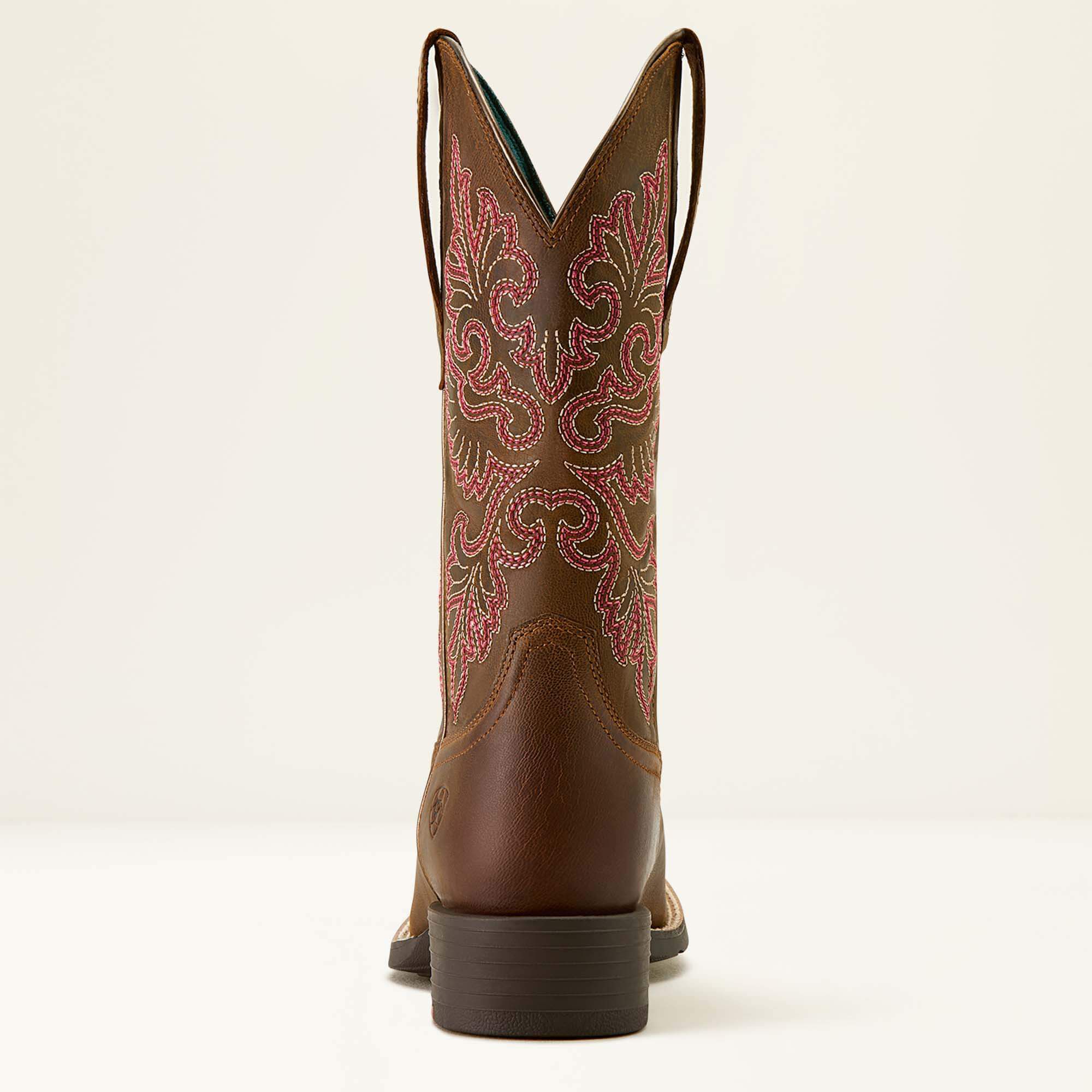 Round Up StretchFit Wide Square Toe Western Boot Women - SASSY BROWN