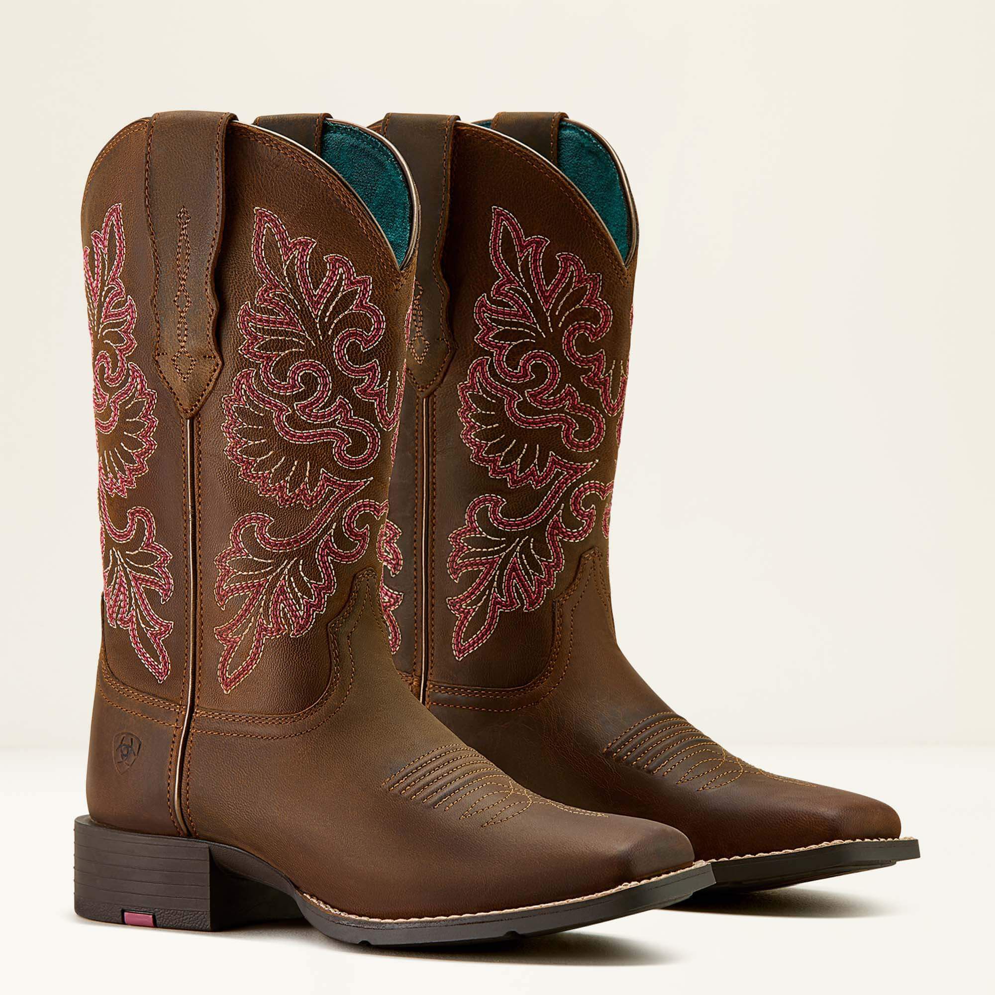 Round Up StretchFit Wide Square Toe Western Boot Women - SASSY BROWN