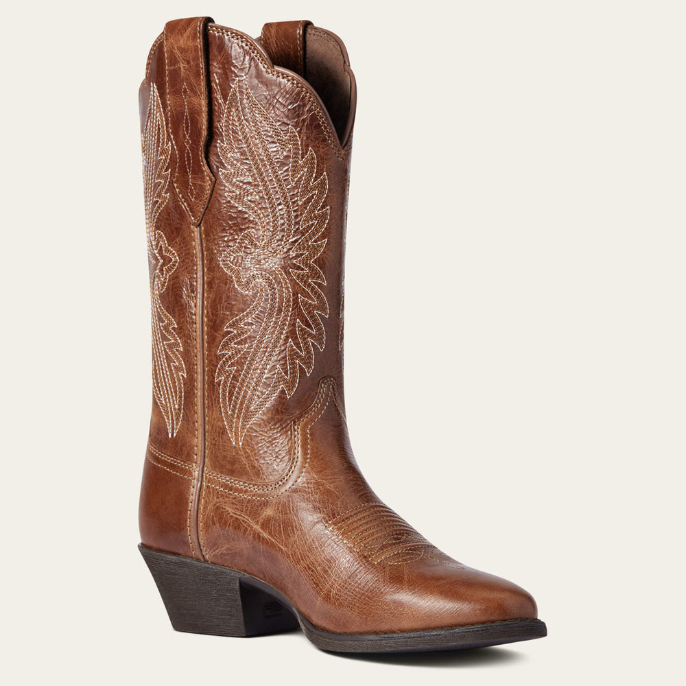 Heritage StretchFit R Toe Western Boot Women - DARK TAN
