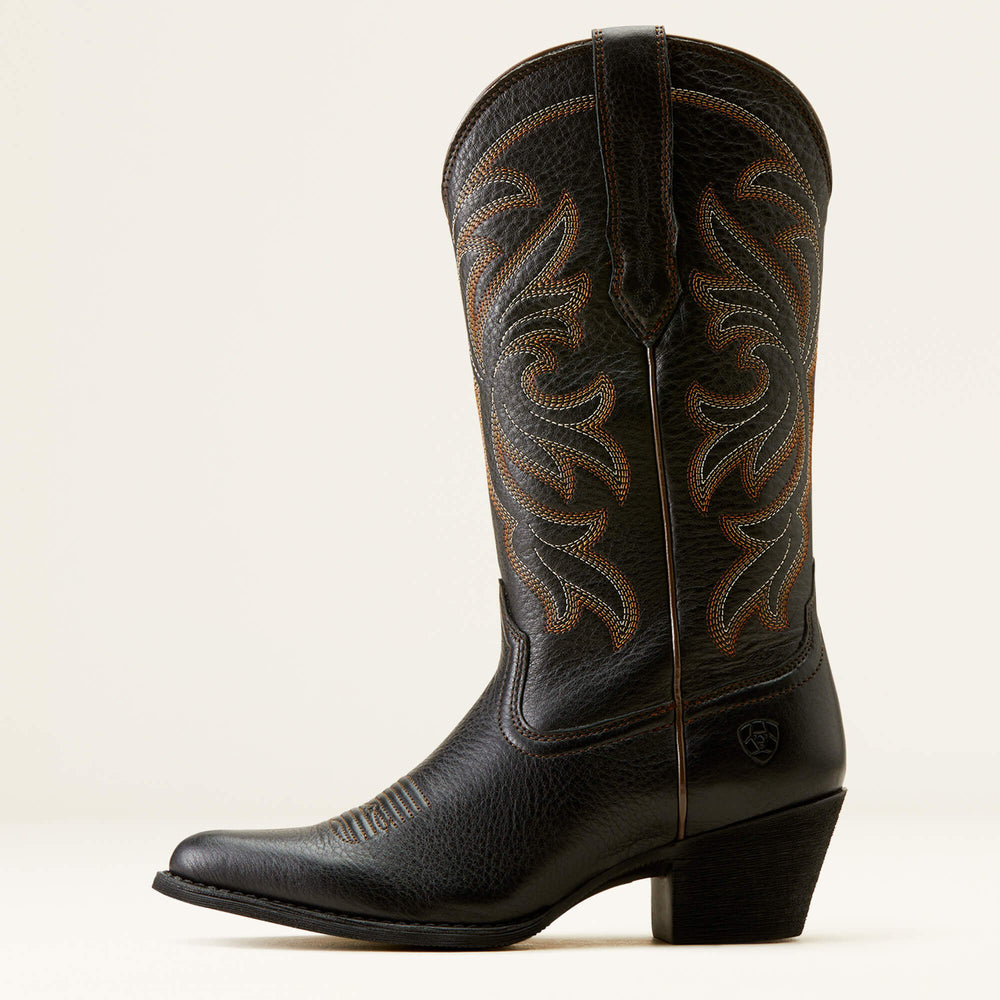 Heritage J Toe Western Boot Women - BLACK DEERTAN