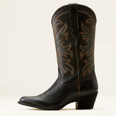 Heritage J Toe Western Boot Women - BLACK DEERTAN