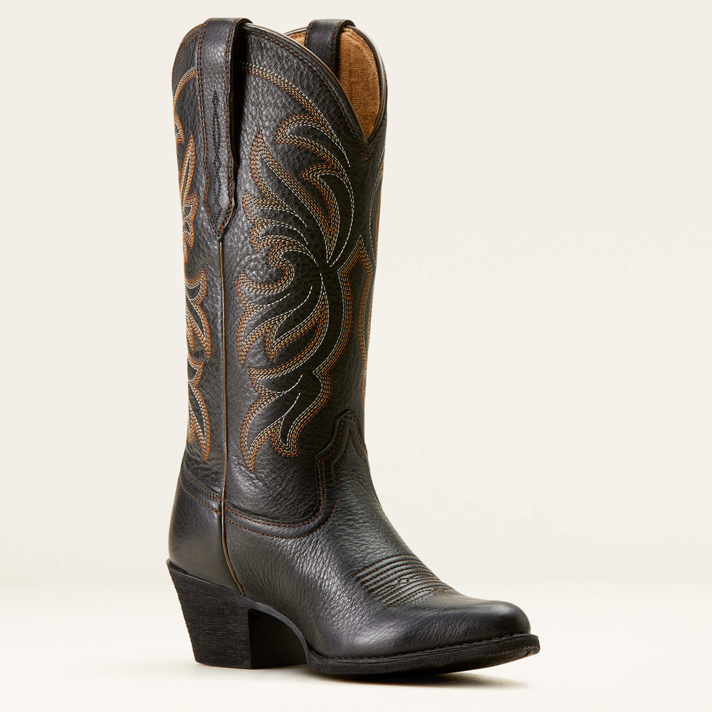 Heritage J Toe Western Boot Women - BLACK DEERTAN