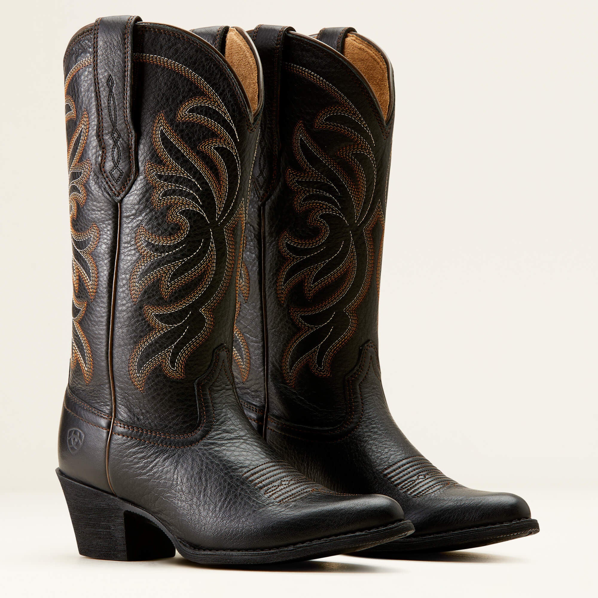 Heritage J Toe Western Boot Women - BLACK DEERTAN