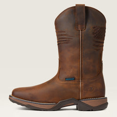 Anthem Patriot Waterproof Western Boot Women - DISTRESSED BROWN