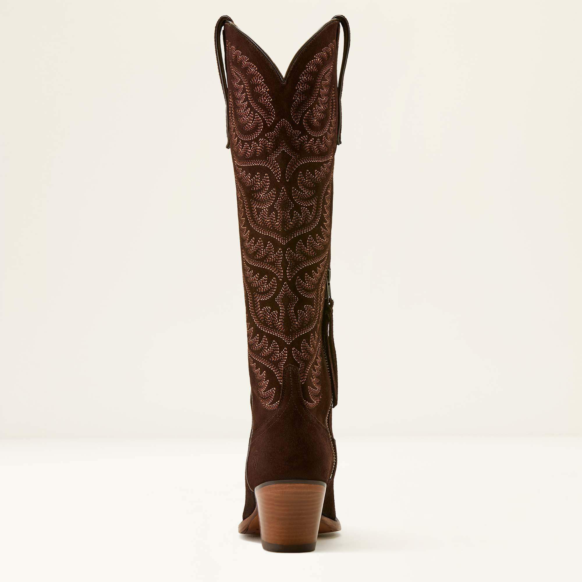 Laramie X Toe Western Boot Women - FRENCH ROAST SUEDE