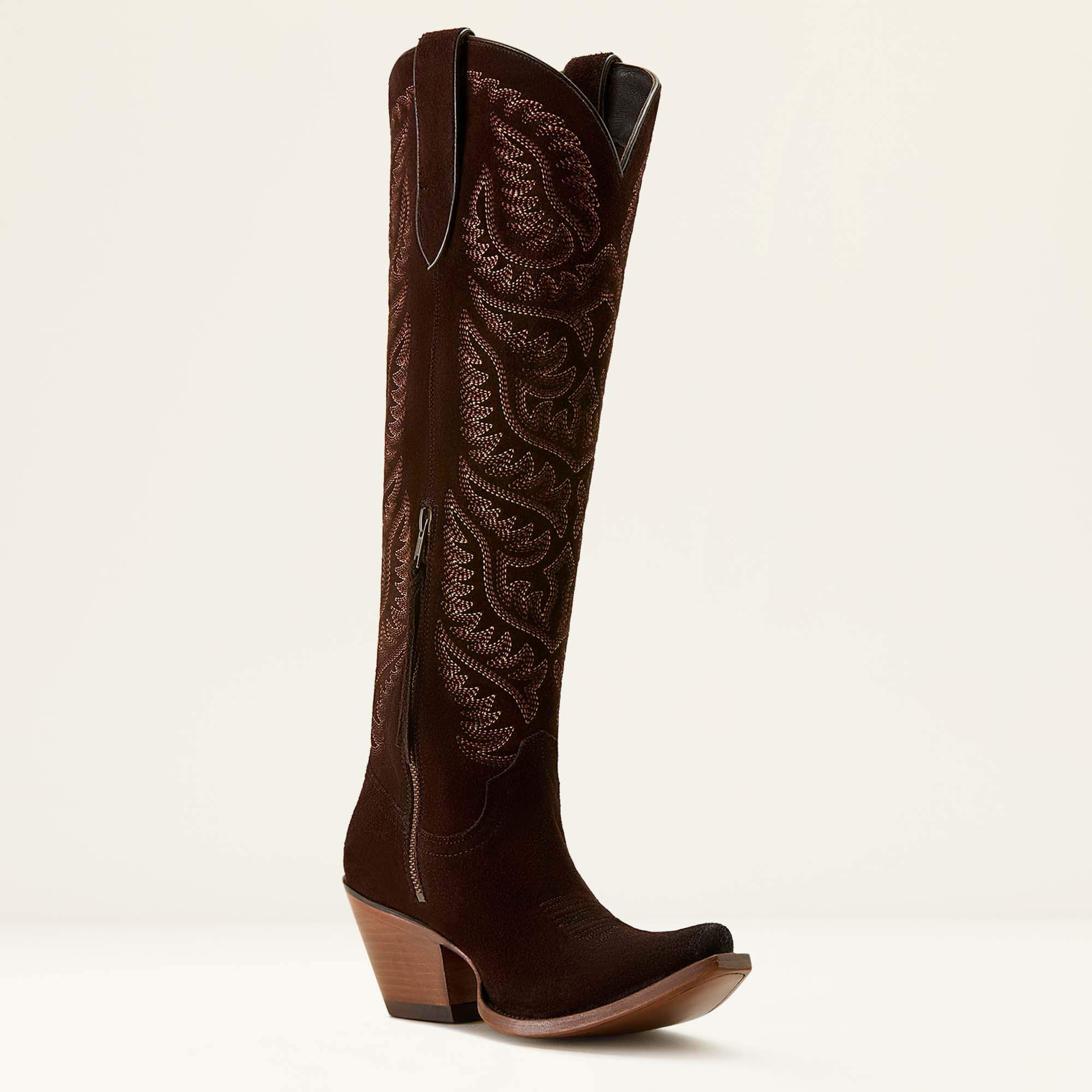 Laramie X Toe Western Boot Women - FRENCH ROAST SUEDE