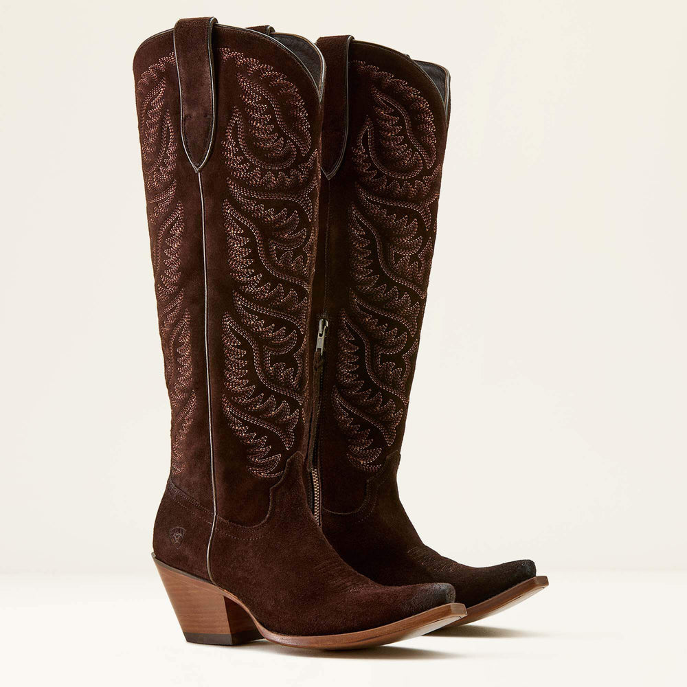 Laramie X Toe Western Boot Women - FRENCH ROAST SUEDE