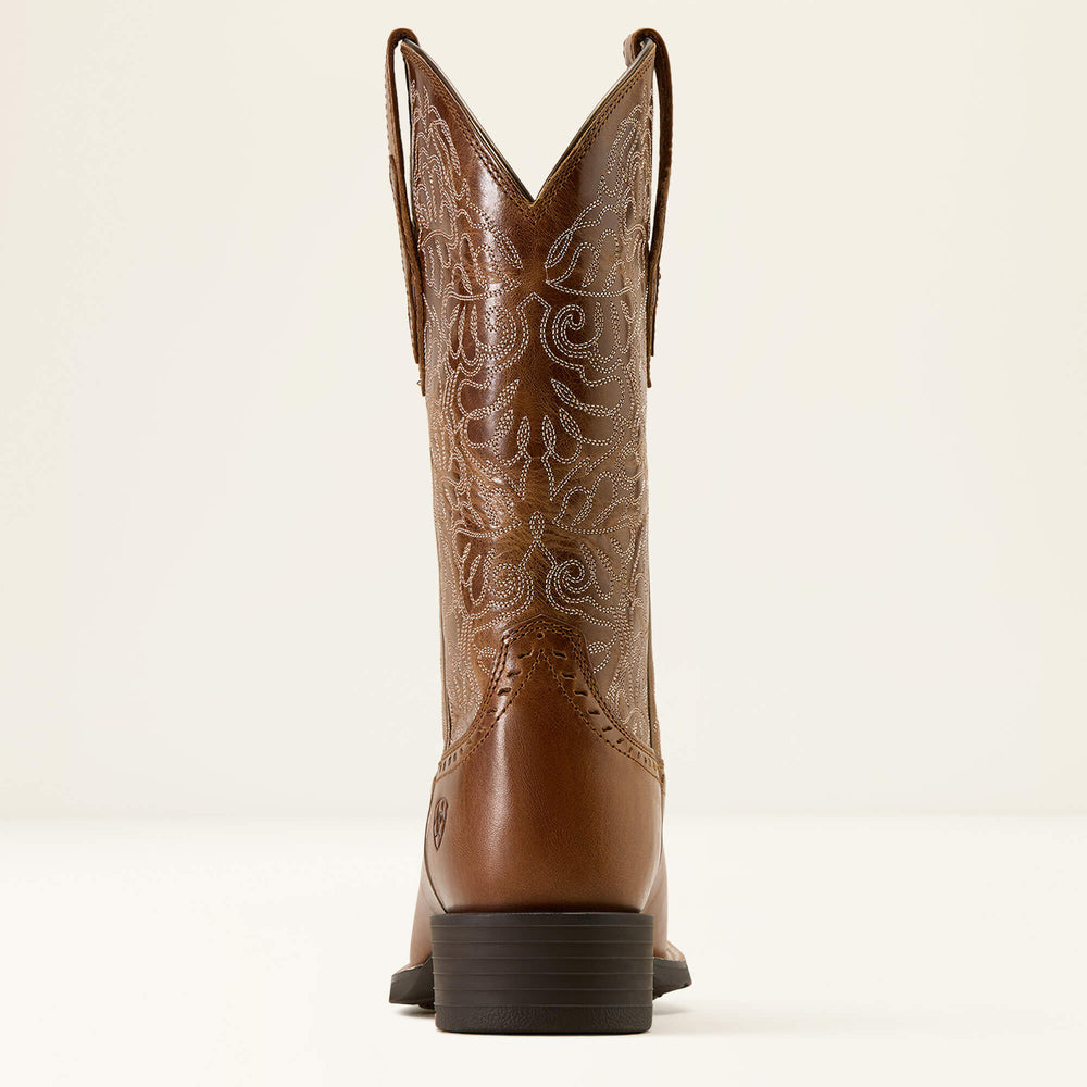 Round Up Remuda Wide Square Toe Western Boot Women - AGED TAN