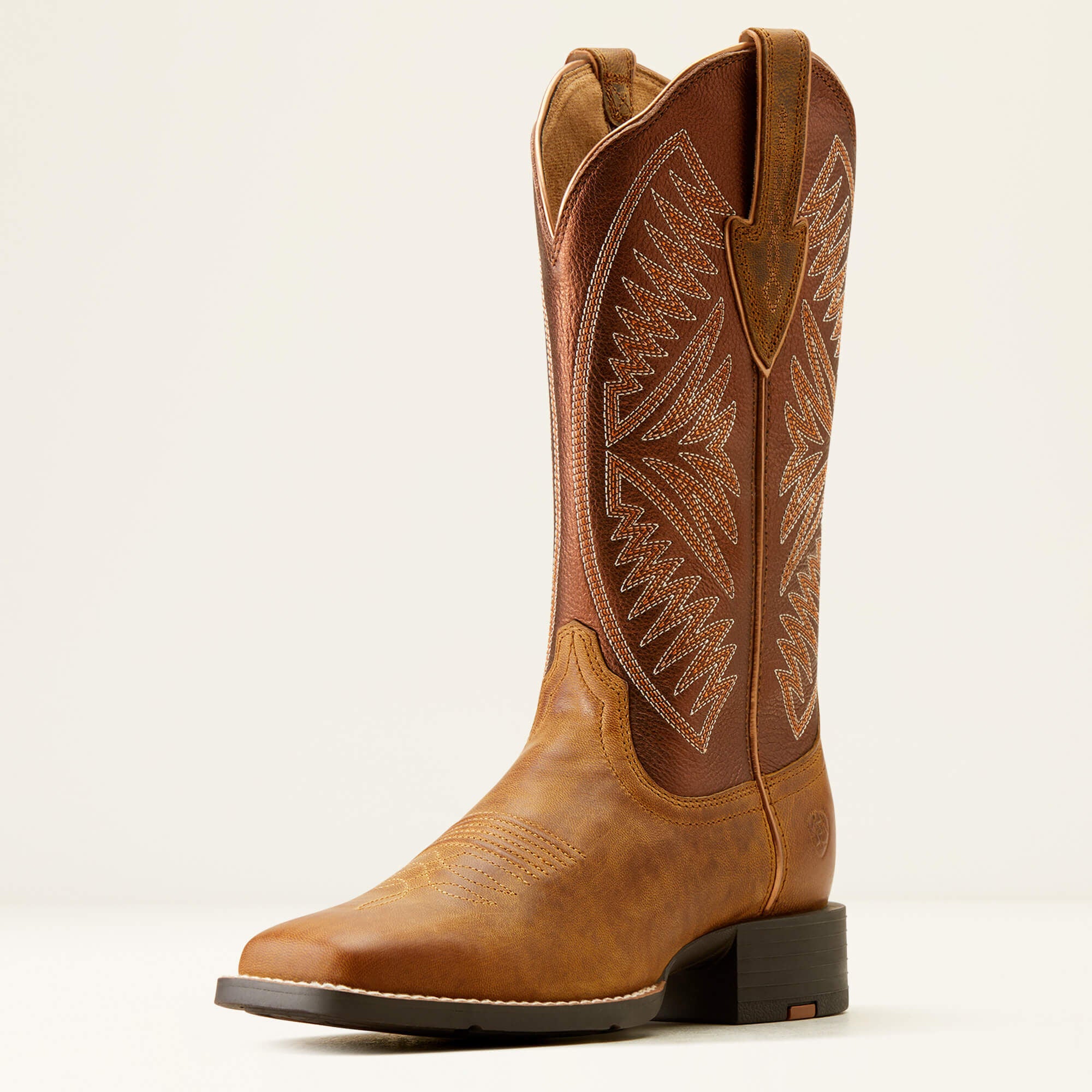 Round Up Ruidoso Western Boot Women - PEARL/BURNISHED CHESTNUT