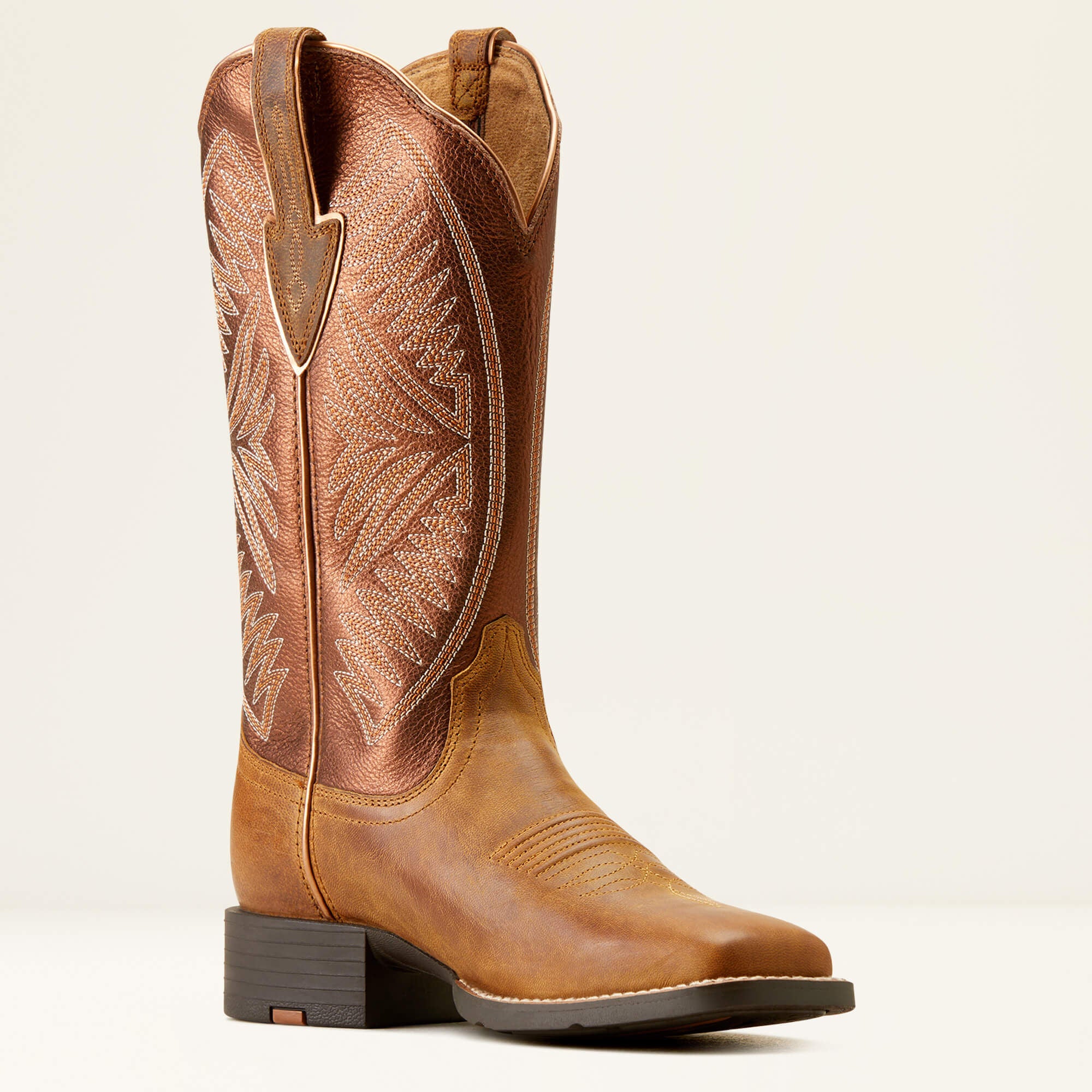 Round Up Ruidoso Western Boot Women - PEARL/BURNISHED CHESTNUT