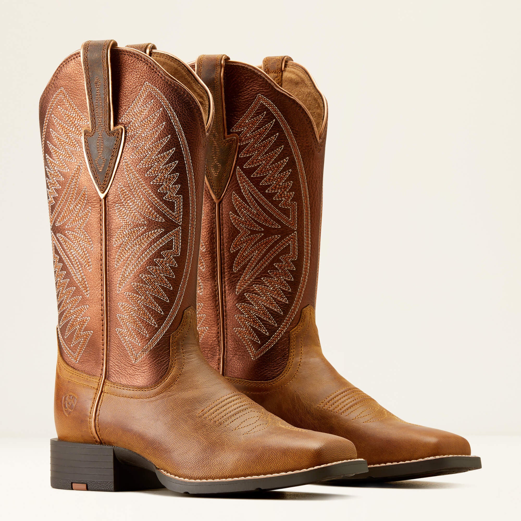 Round Up Ruidoso Western Boot Women - PEARL/BURNISHED CHESTNUT