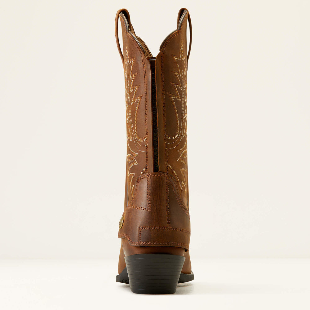 Heritage R Toe EZ Zip Western Boot Women - DISTRESSED BROWN