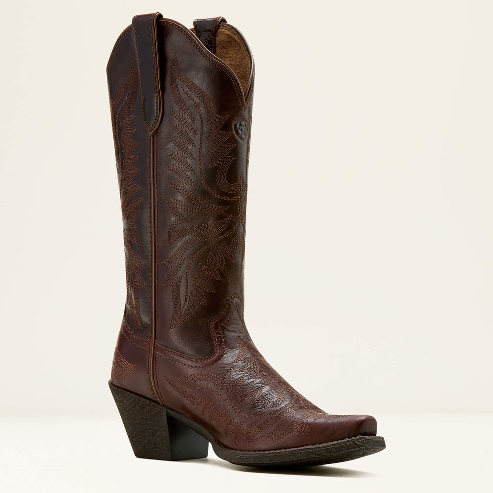 Round Up Collins D Toe Western Boot Women - MAHOGANY