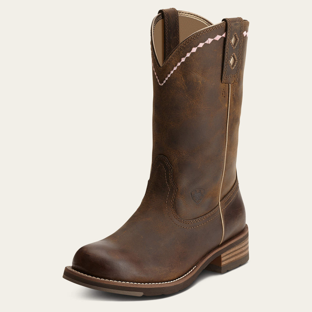 Unbridled Roper Western Boot Women - DISTRESSED BROWN
