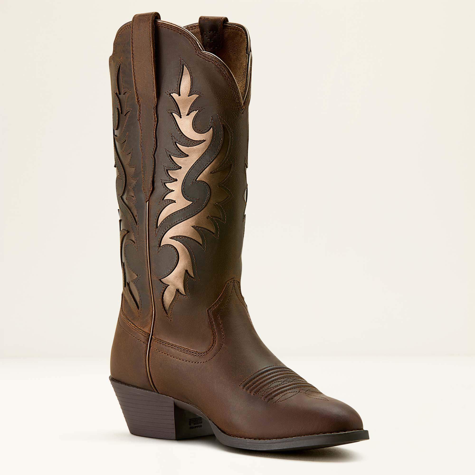 Heritage Retro R Toe Western Boot Women - SASSY BROWN/BRONZE
