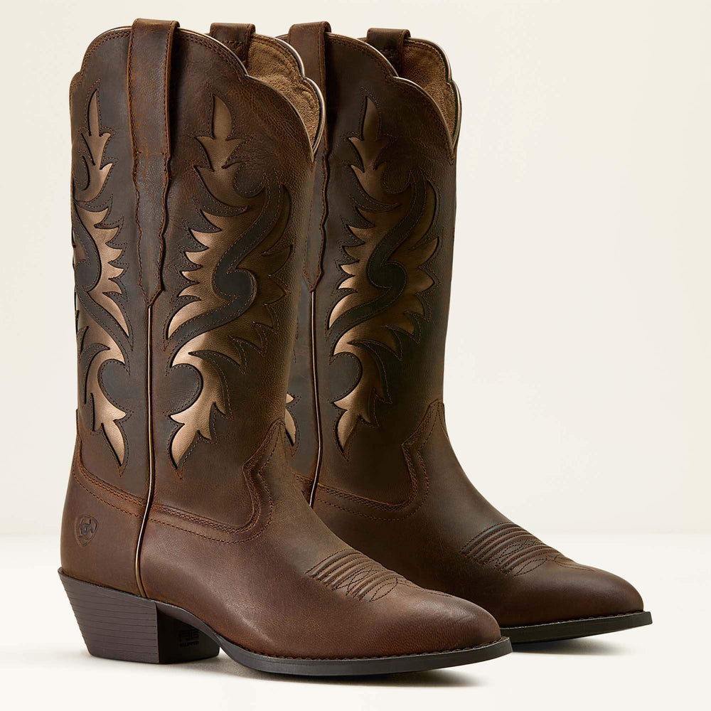 Heritage Retro R Toe Western Boot Women - SASSY BROWN/BRONZE