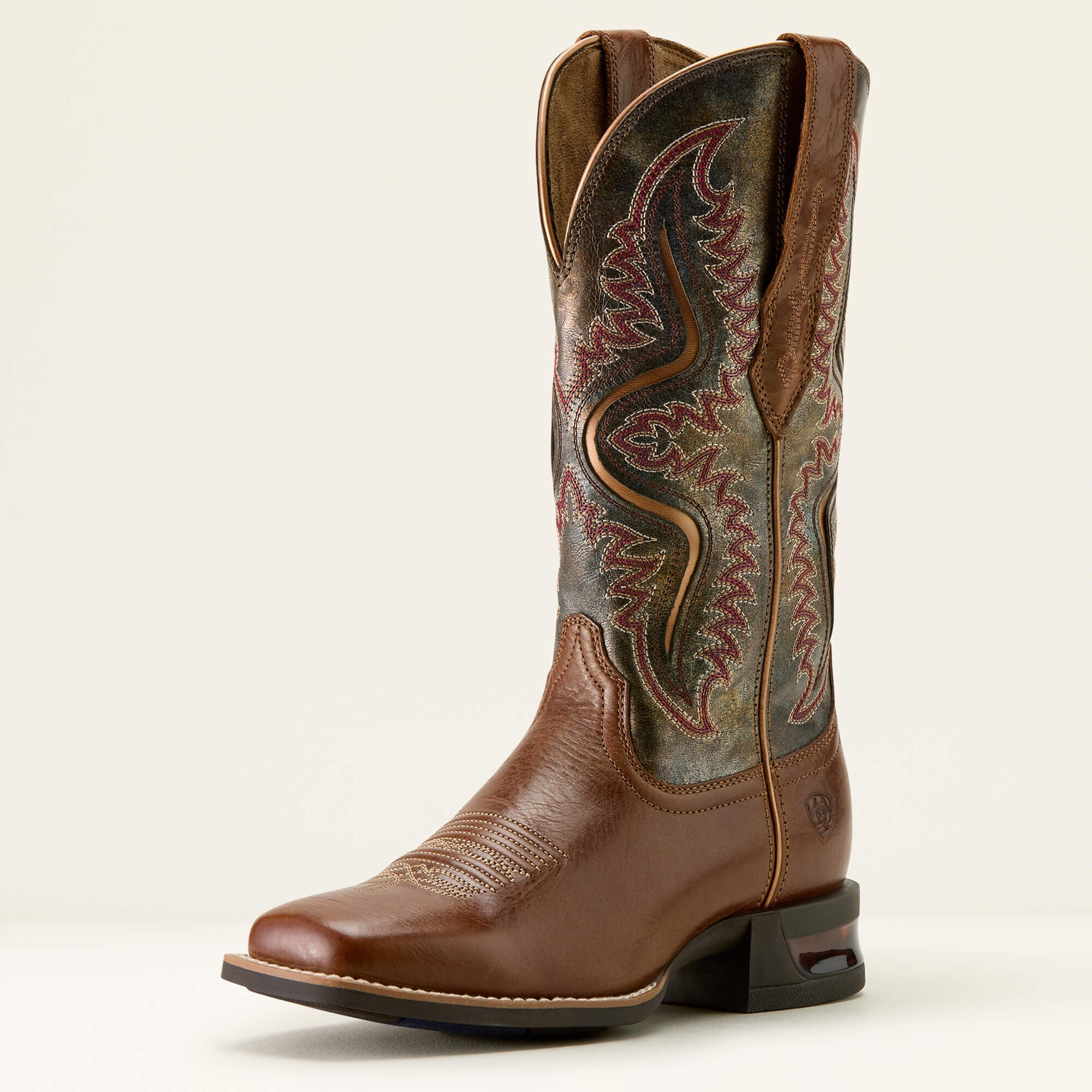 Captivate Wide Square Toe Western Boot Women - DARK TAN/TITANIUM