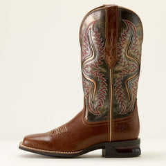 Captivate Wide Square Toe Western Boot Women - DARK TAN/TITANIUM