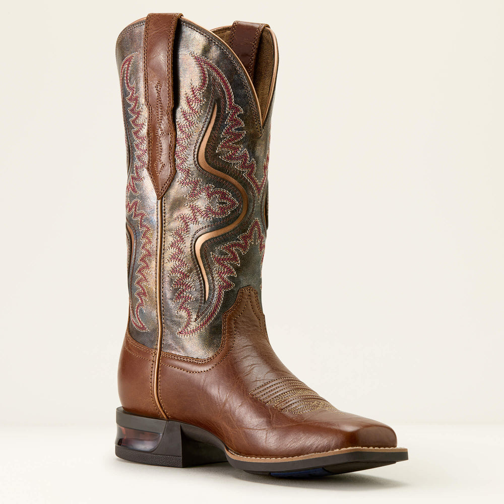Captivate Wide Square Toe Western Boot Women - DARK TAN/TITANIUM
