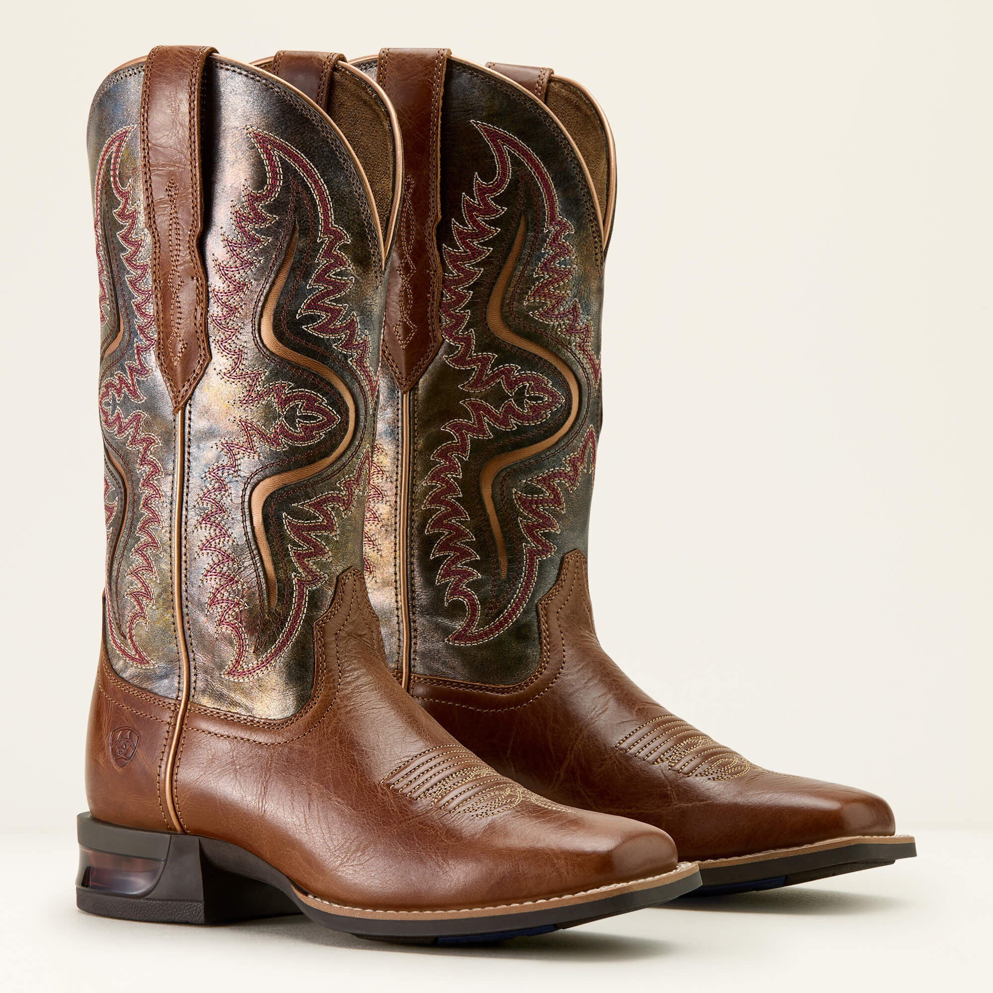 Captivate Wide Square Toe Western Boot Women - DARK TAN/TITANIUM
