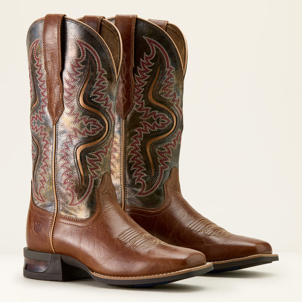 Captivate Wide Square Toe Western Boot Women - DARK TAN/TITANIUM