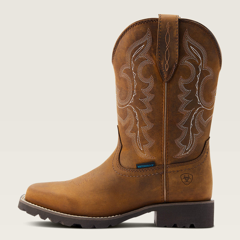 Unbridled Rancher Waterproof Western Boot Women - OILY DISTRESSED TAN