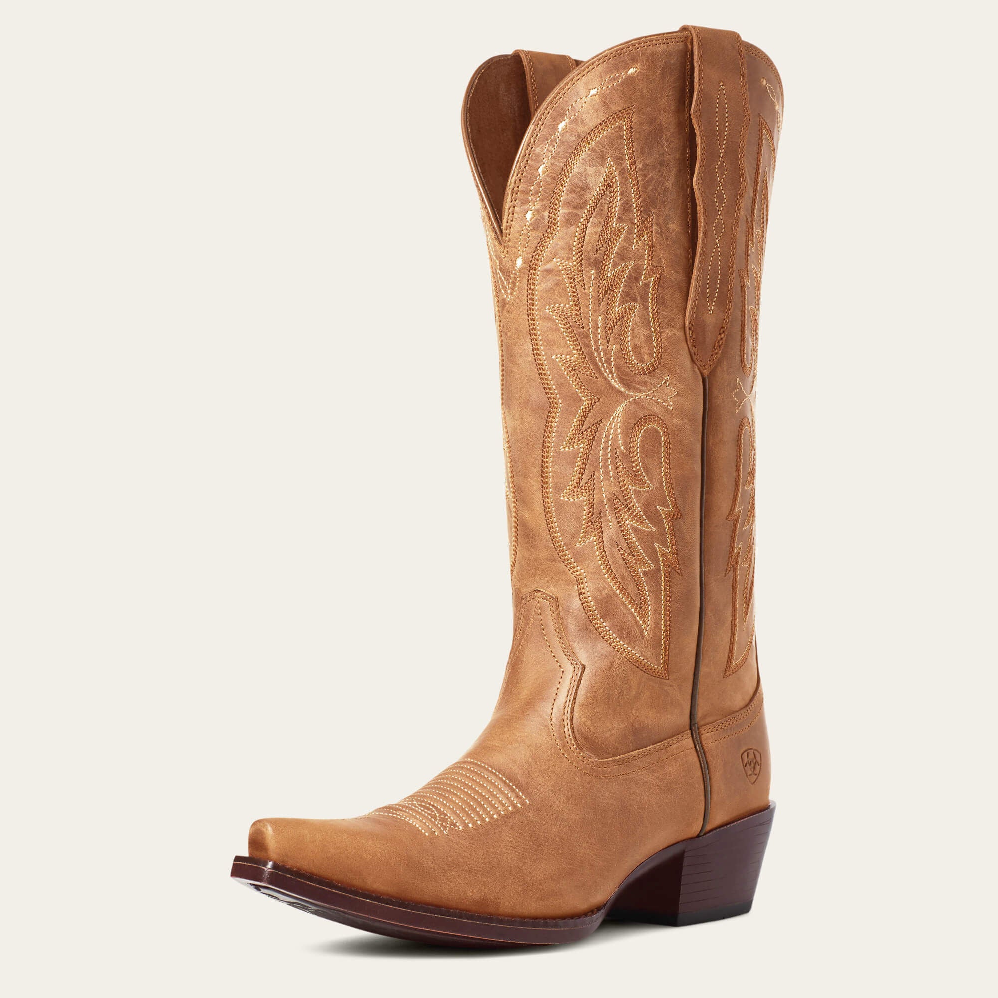 Heritage X Toe Elastic Wide Calf Western Boot Women - DISTRESSED BROWN