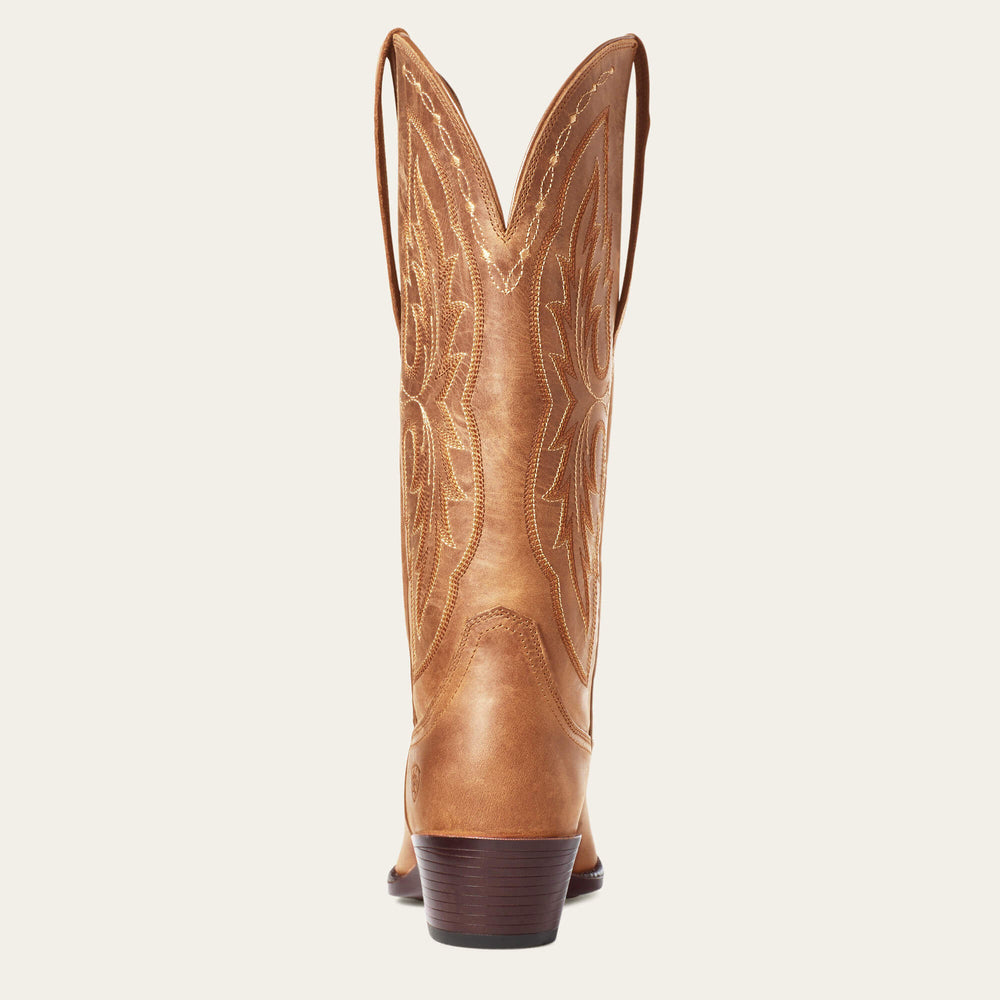 Heritage X Toe Elastic Wide Calf Western Boot Women - DISTRESSED BROWN